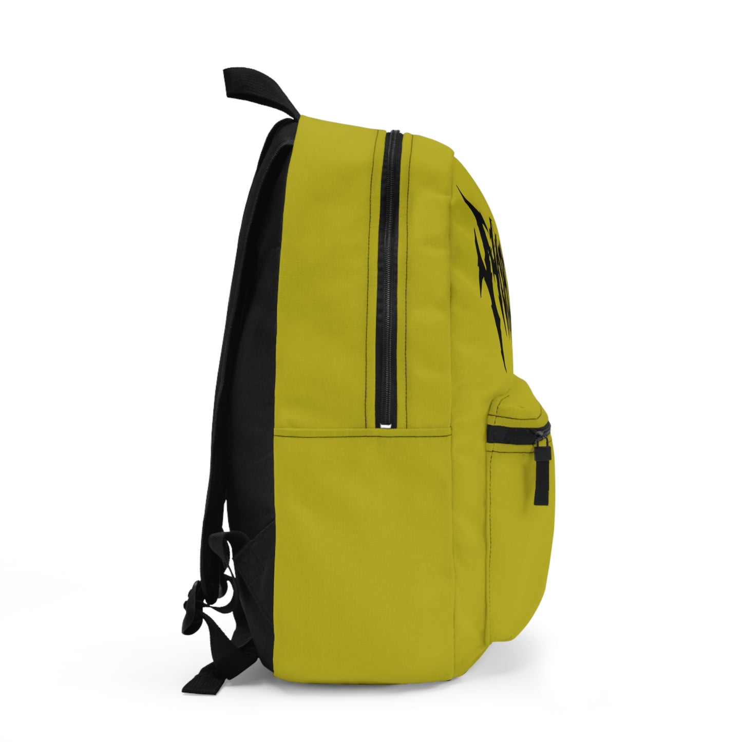 Metal Logo Backpack — Yellow Gothic 'Mortuary' Design