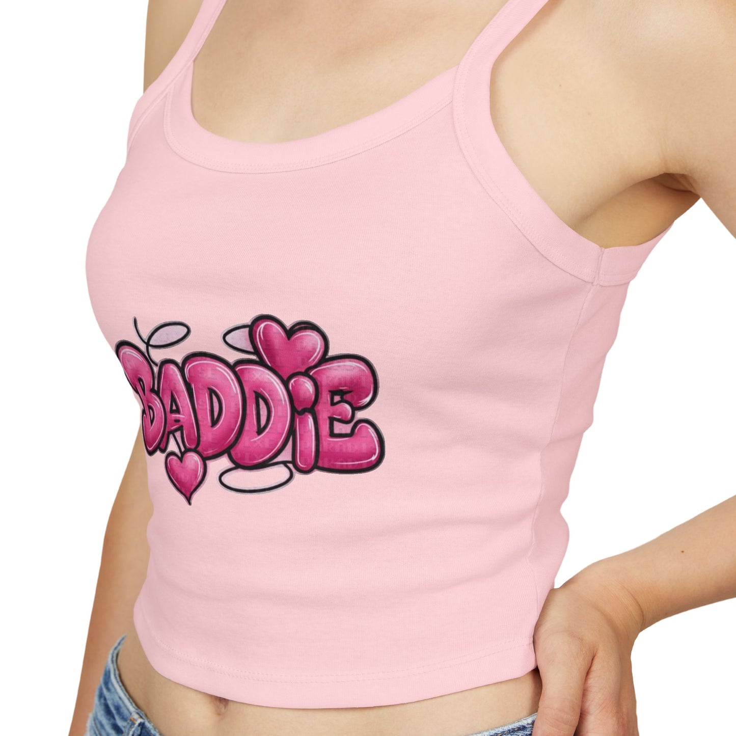 Baddie Pink Heart Crop Tank