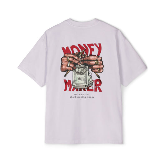 Money Maker Oversized T-Shirt – Urban Hustle Culture Streetwear – Motivational Graphic Tee for Men