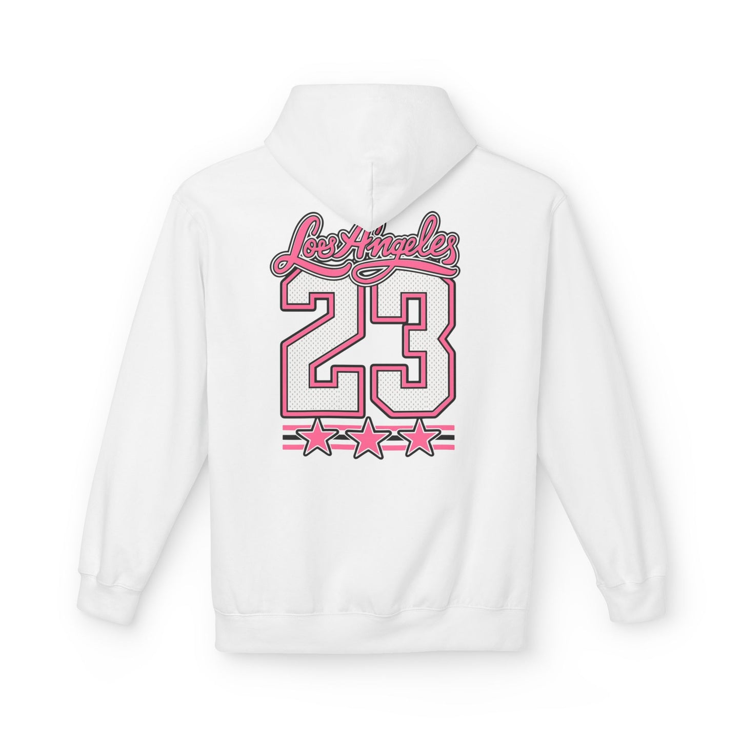 Los Angeles 23 Hoodie — Retro Pink Varsity Graphic For Women