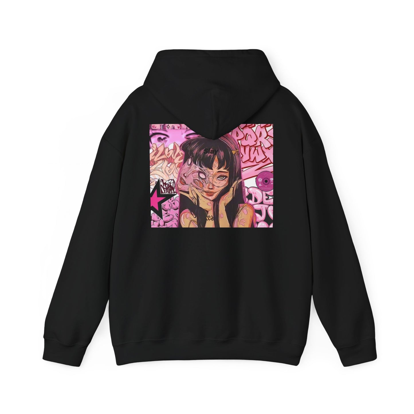 Anime Girl Pink Graffiti Hoodie For Women
