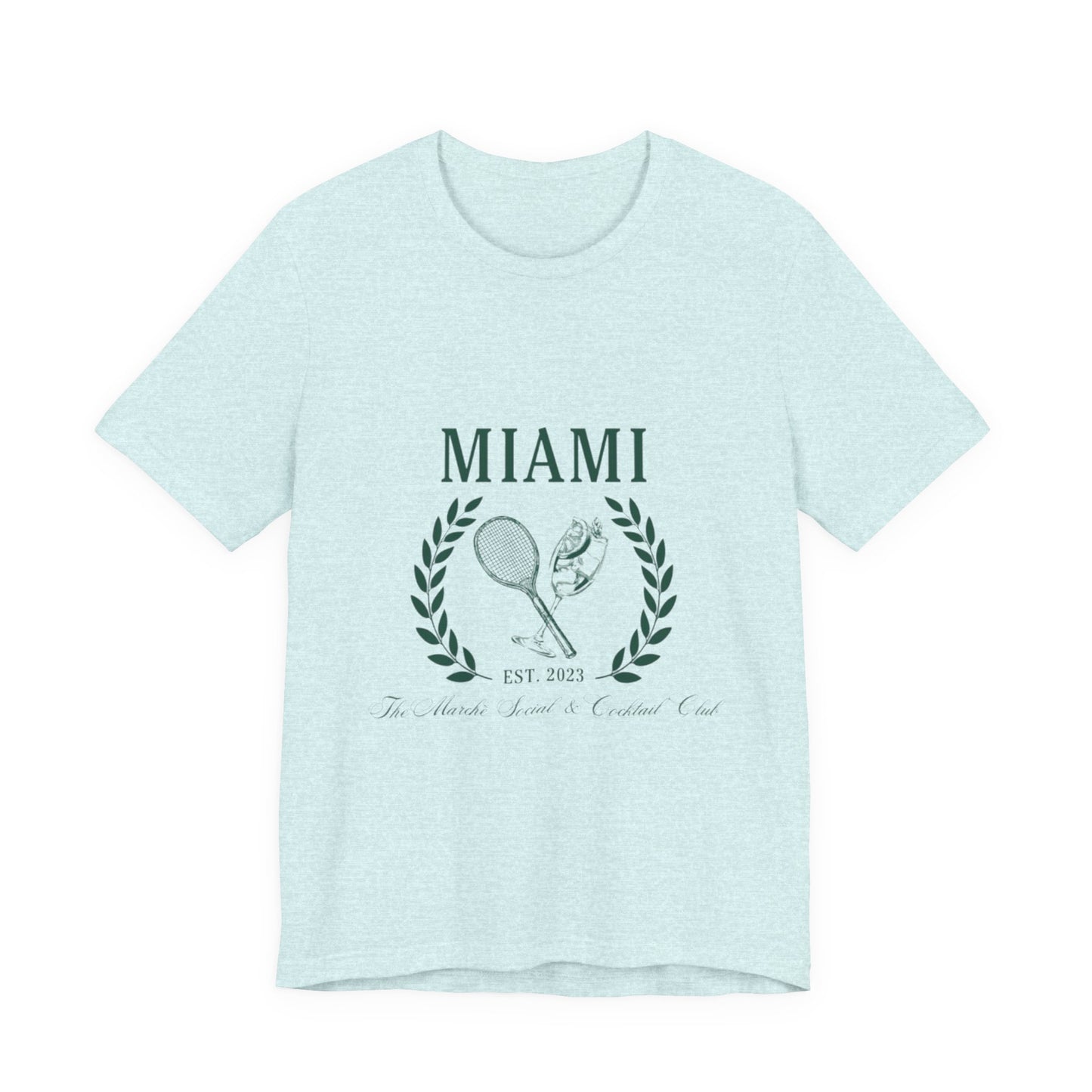 Miami Tennis Club Tee – Vintage Laurel Crest T-Shirt (Est. 2023)