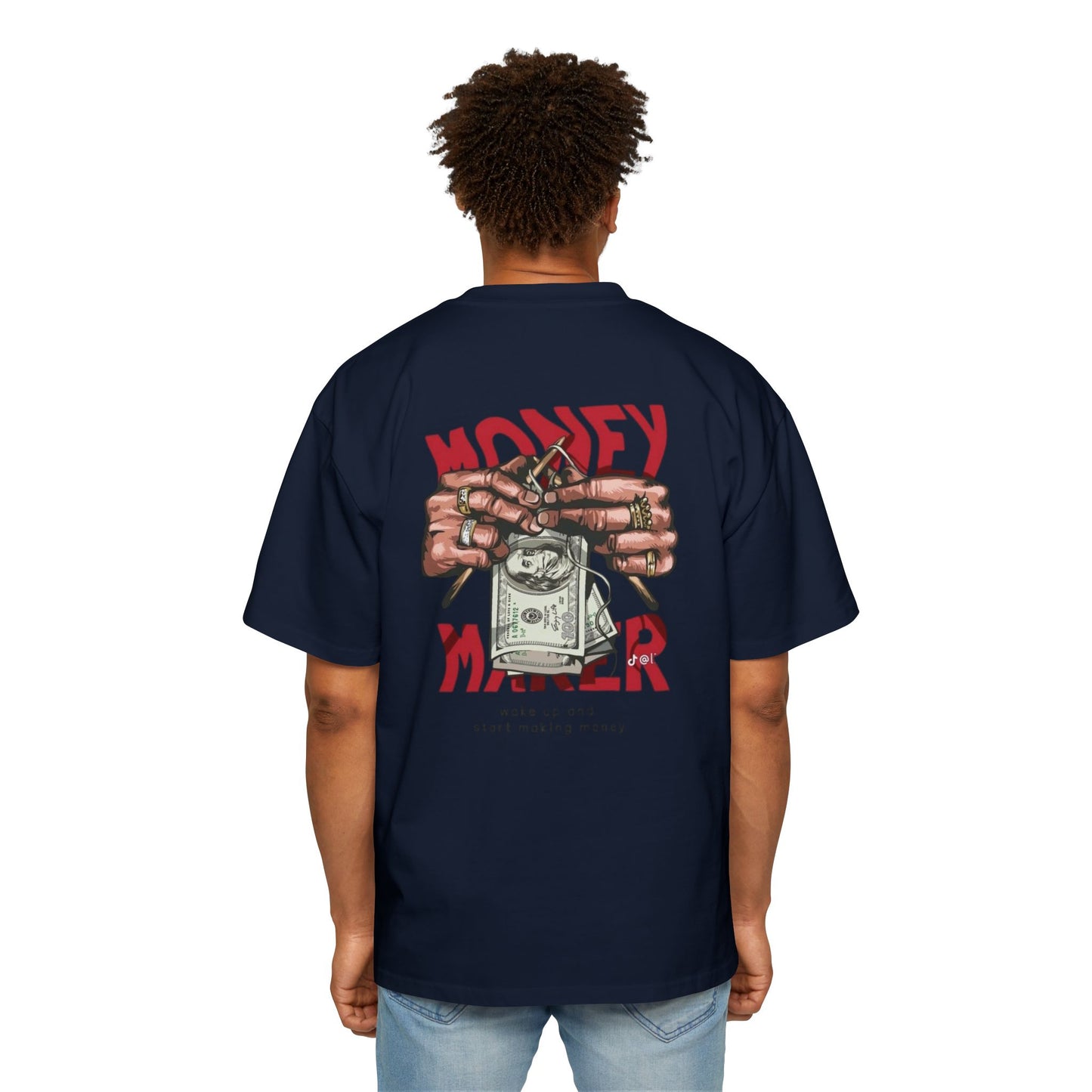 Money Maker Oversized T-Shirt – Urban Hustle Culture Streetwear – Motivational Graphic Tee for Men