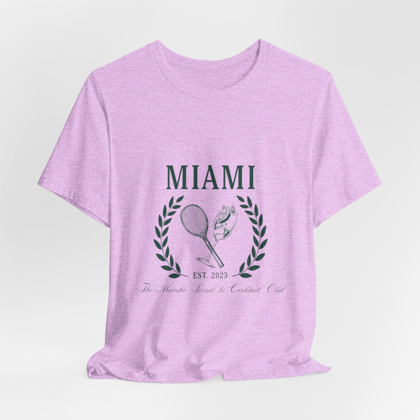 Miami Tennis Club Tee – Vintage Laurel Crest T-Shirt (Est. 2023)