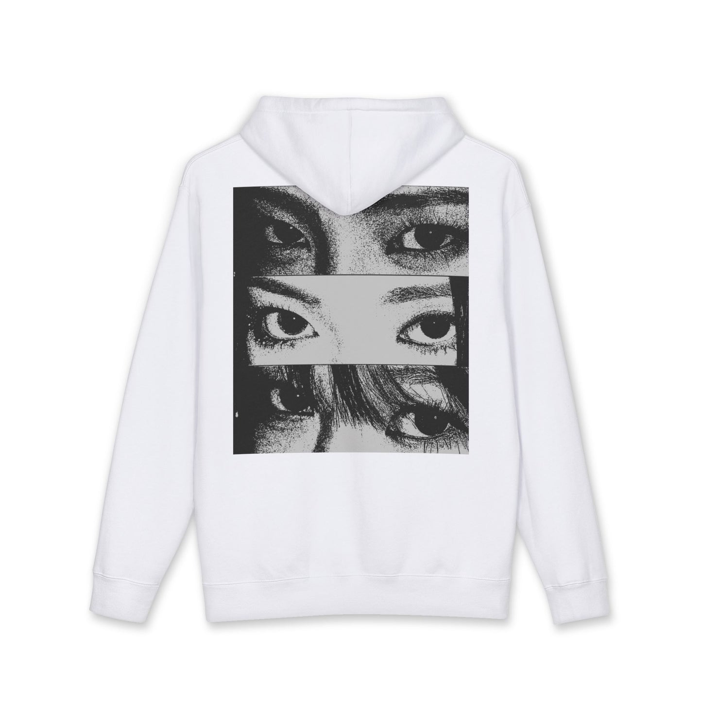 Vintage Triple Eyes Graphic Hoodie — Retro Noir Eye Print Back For Men