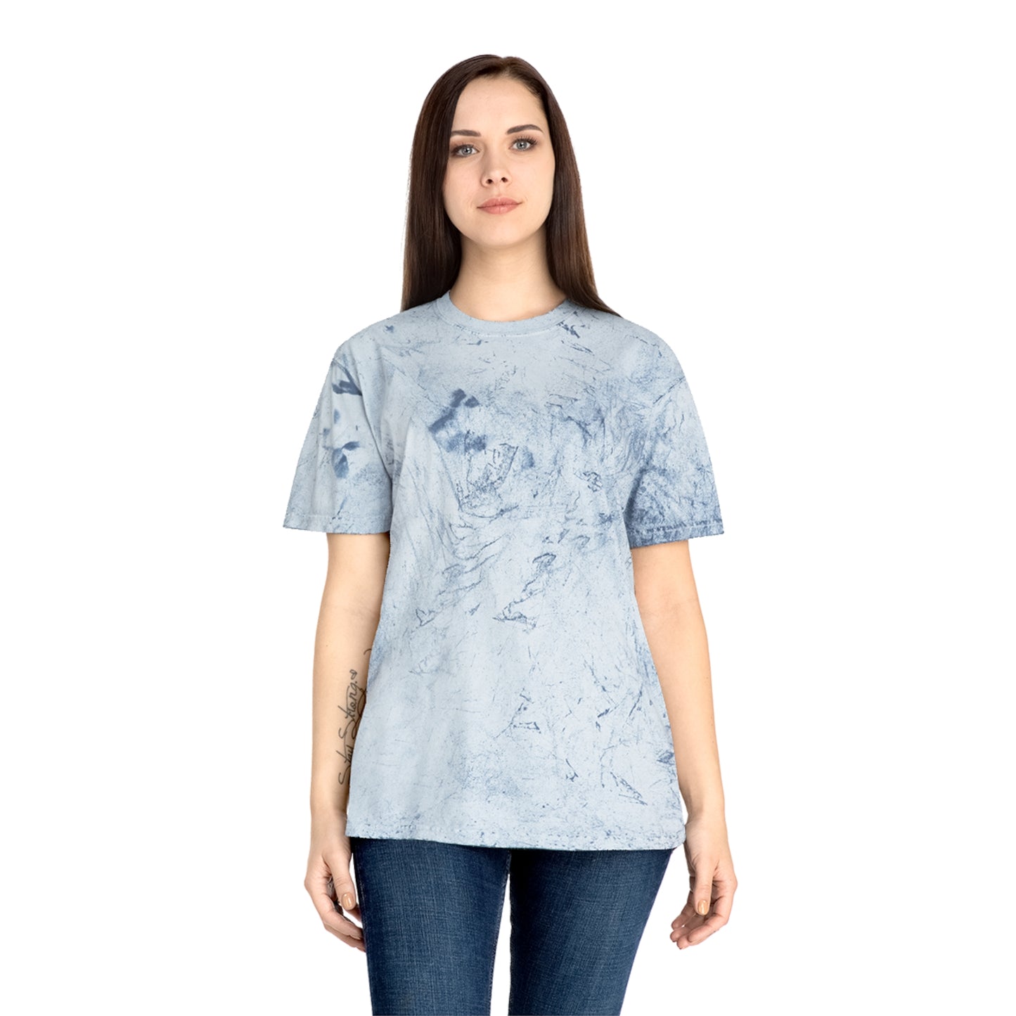 Graphic Tee — Anime Eyes Collage Tie-Dye T-Shirt For Women