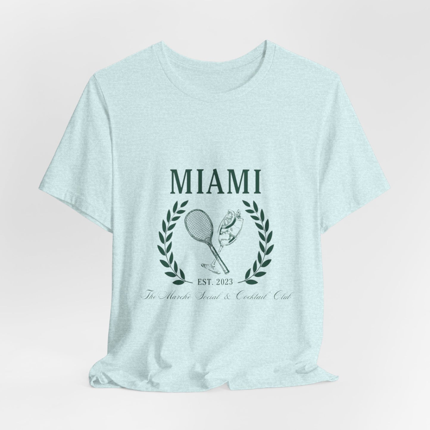 Miami Tennis Club Tee – Vintage Laurel Crest T-Shirt (Est. 2023)