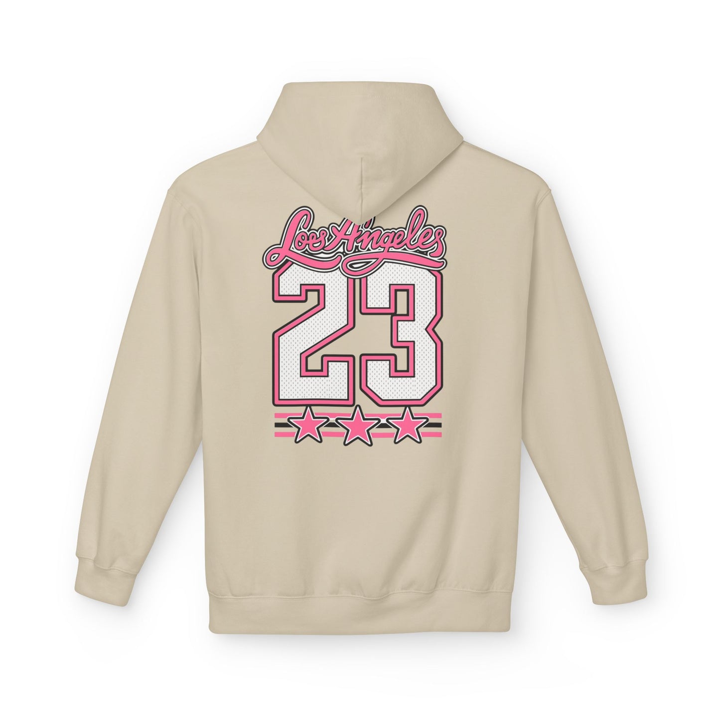 Los Angeles 23 Hoodie — Retro Pink Varsity Graphic For Women
