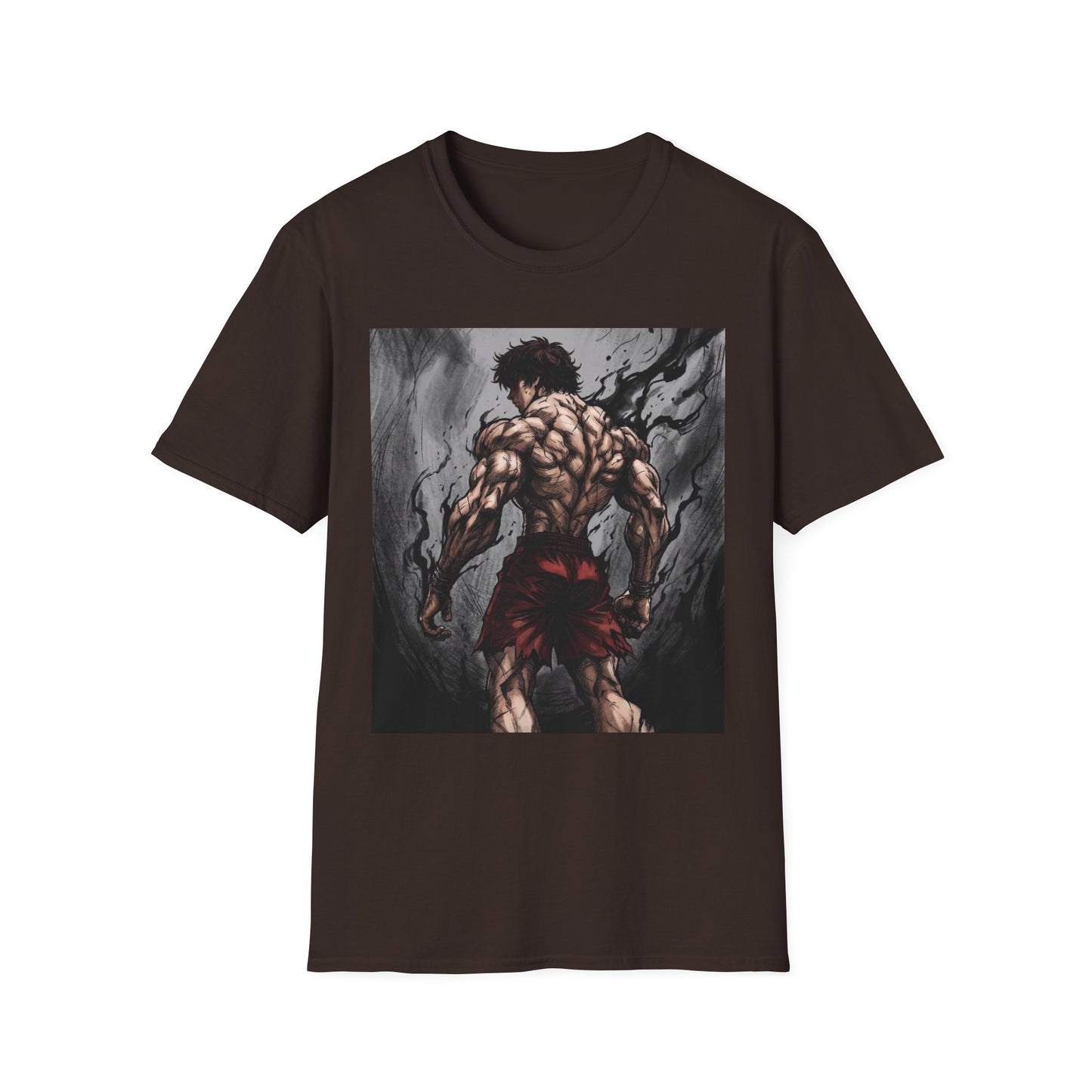 Title: Baki Hanma Demon Back Gym Shirt - Anime Fitness Graphic Tee - Baki Grappler Workout T-Shirt - Men's Grey Training Top