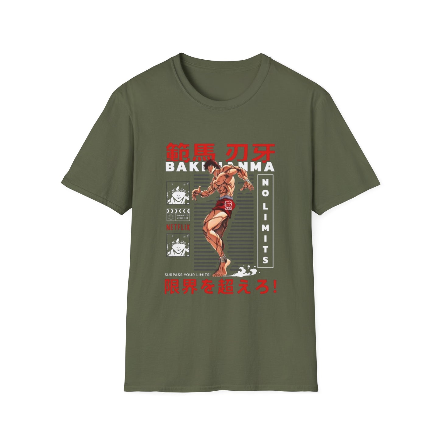 Anime Fighter T-Shirt — "Baki Hanma No Limits" Retro Martial Arts Design