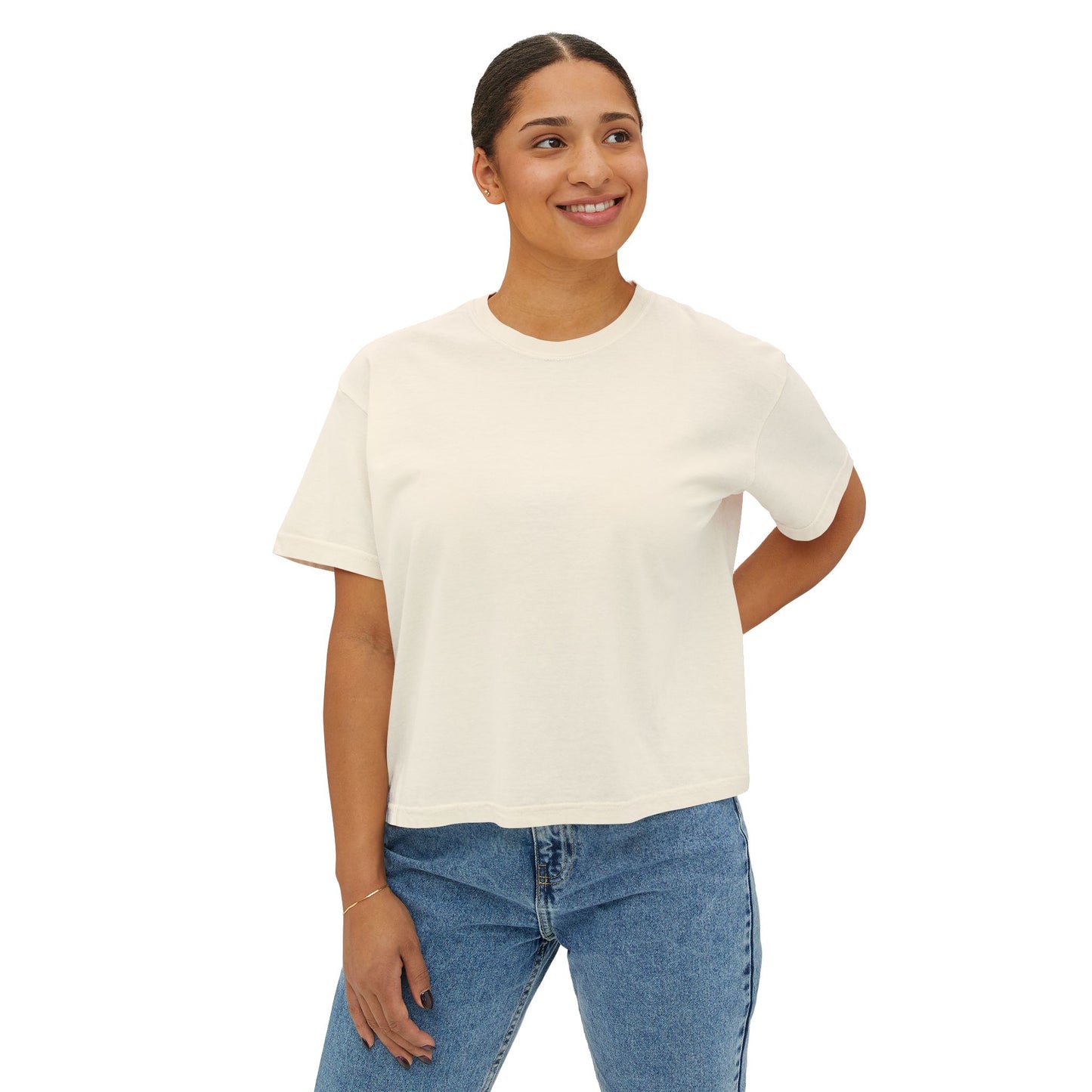 Hello Kitty Luxe Boxy Tee — Cute Pink Fur & Sunglasses Graphic For Women
