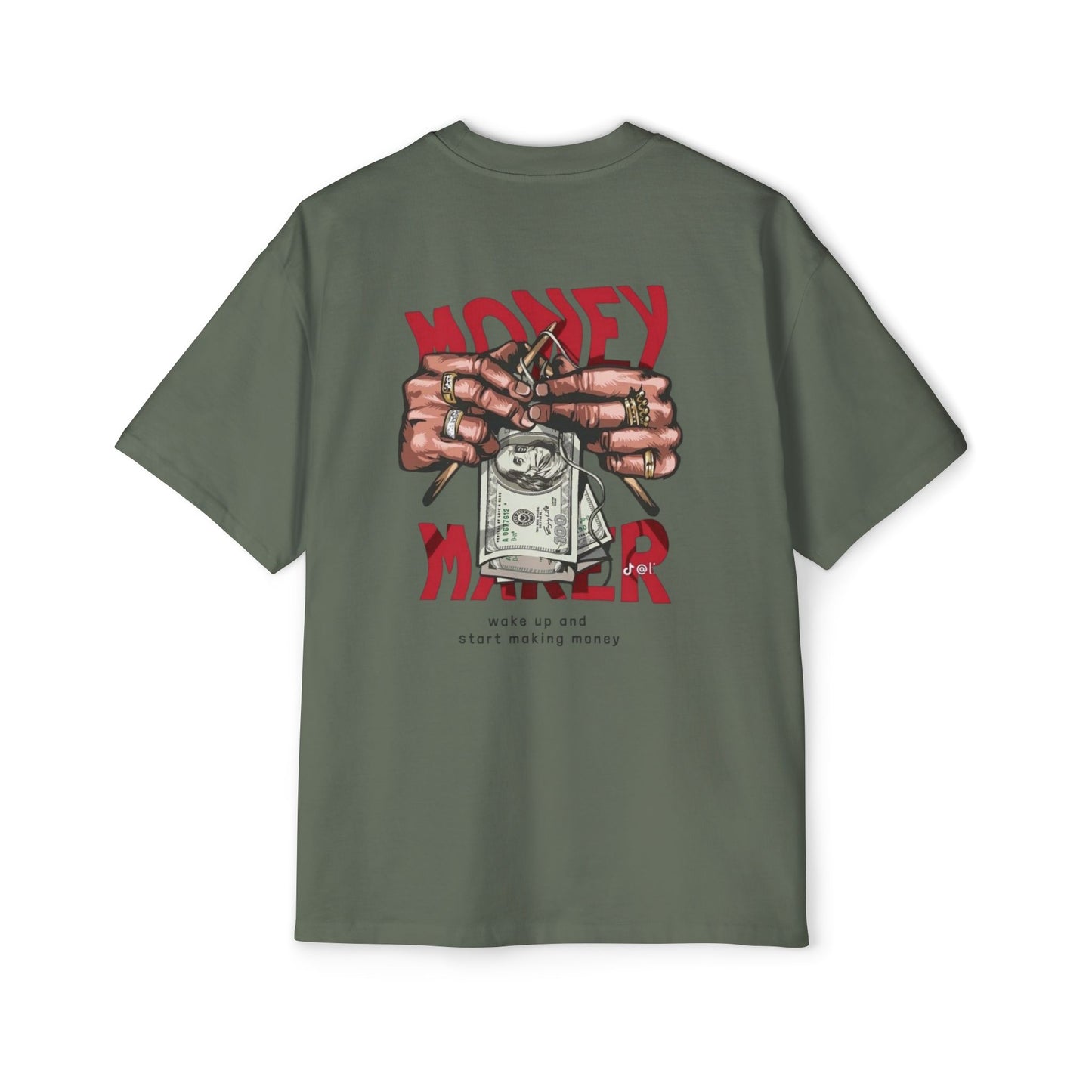 Money Maker Oversized T-Shirt – Urban Hustle Culture Streetwear – Motivational Graphic Tee for Men