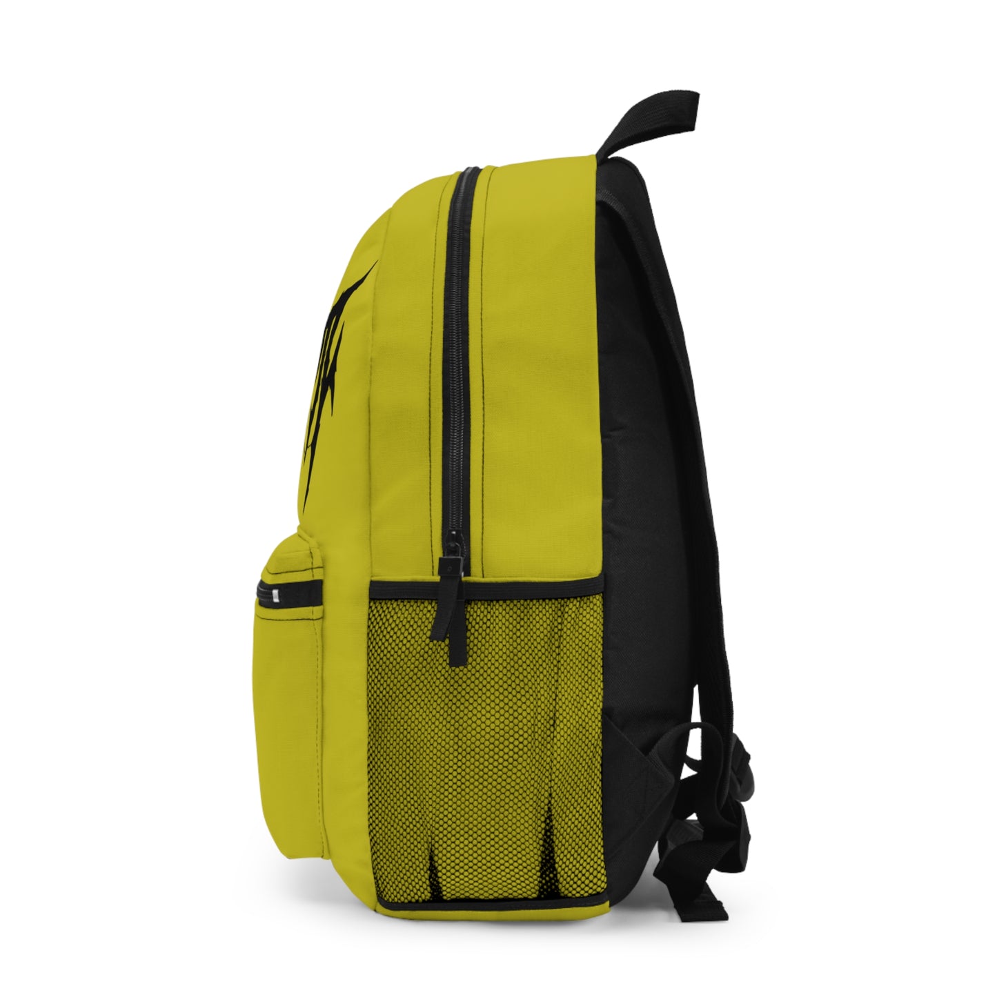 Metal Logo Backpack — Yellow Gothic 'Mortuary' Design