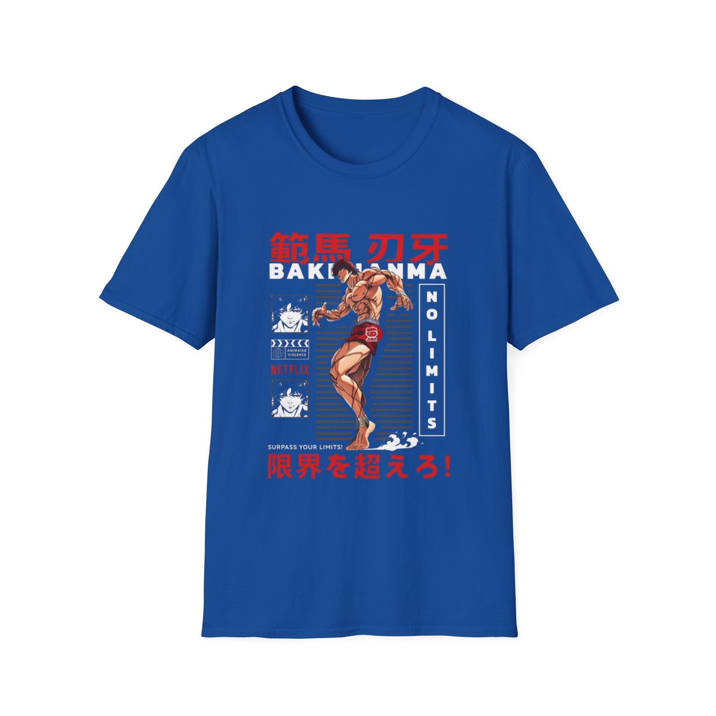 Anime Fighter T-Shirt — "Baki Hanma No Limits" Retro Martial Arts Design
