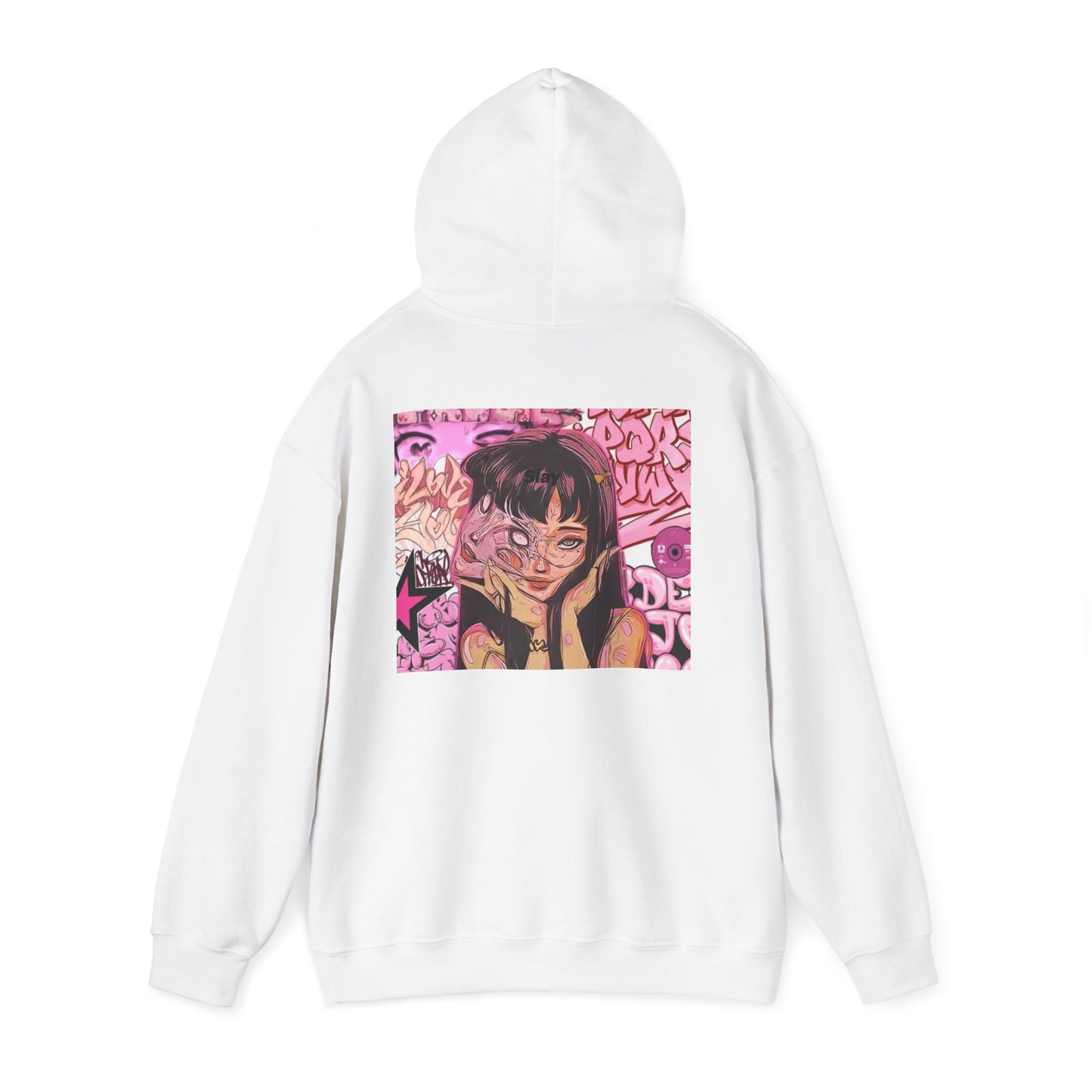 Anime Girl Pink Graffiti Hoodie For Women