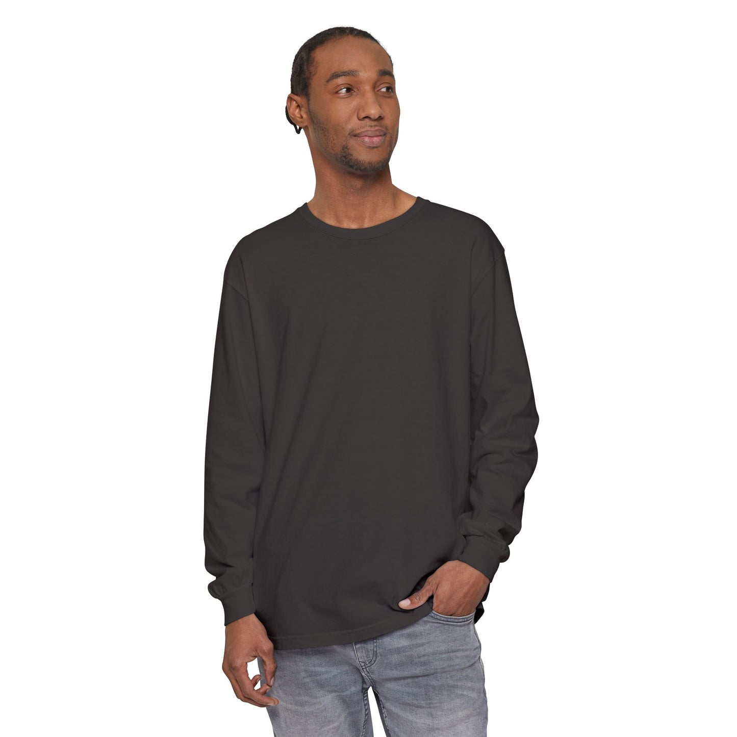 Einstein Cartoon Long Sleeve Tee - 'Good Vibes Only' Graphic