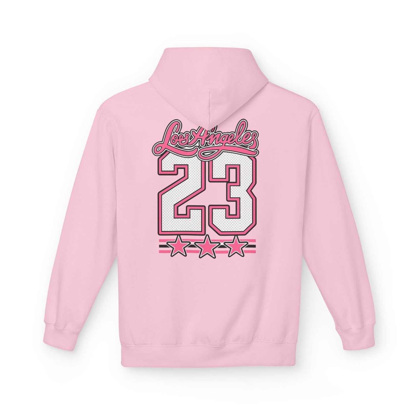 Los Angeles 23 Hoodie — Retro Pink Varsity Graphic For Women