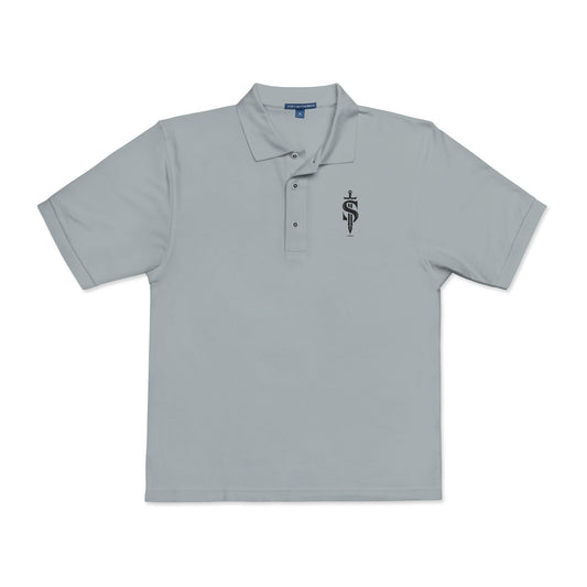 Premium Dagger Monogram Polo Shirt – Urban Streetwear Designer Polo – Men’s Gothic Aesthetic Sportswear