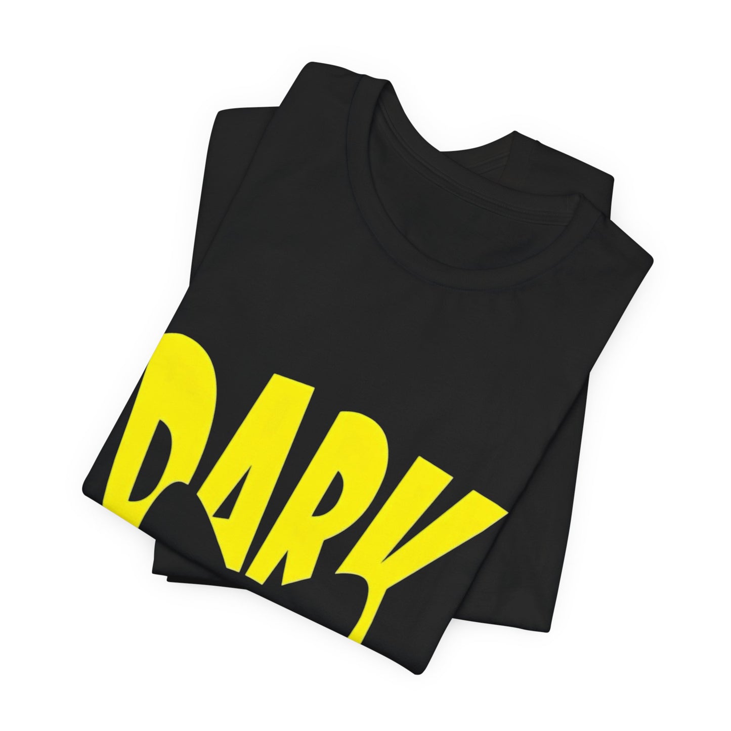 Dark Cat T-Shirt — Yellow 'Dark' Text with Cat Eyes Graphic For Women