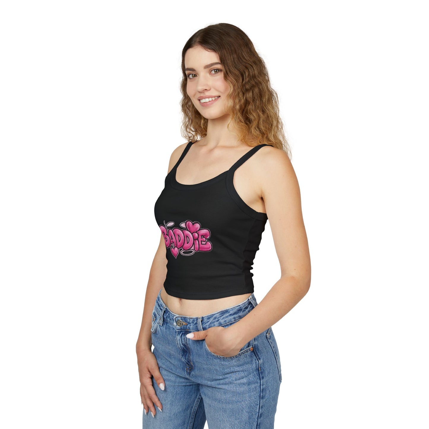Baddie Pink Heart Crop Tank