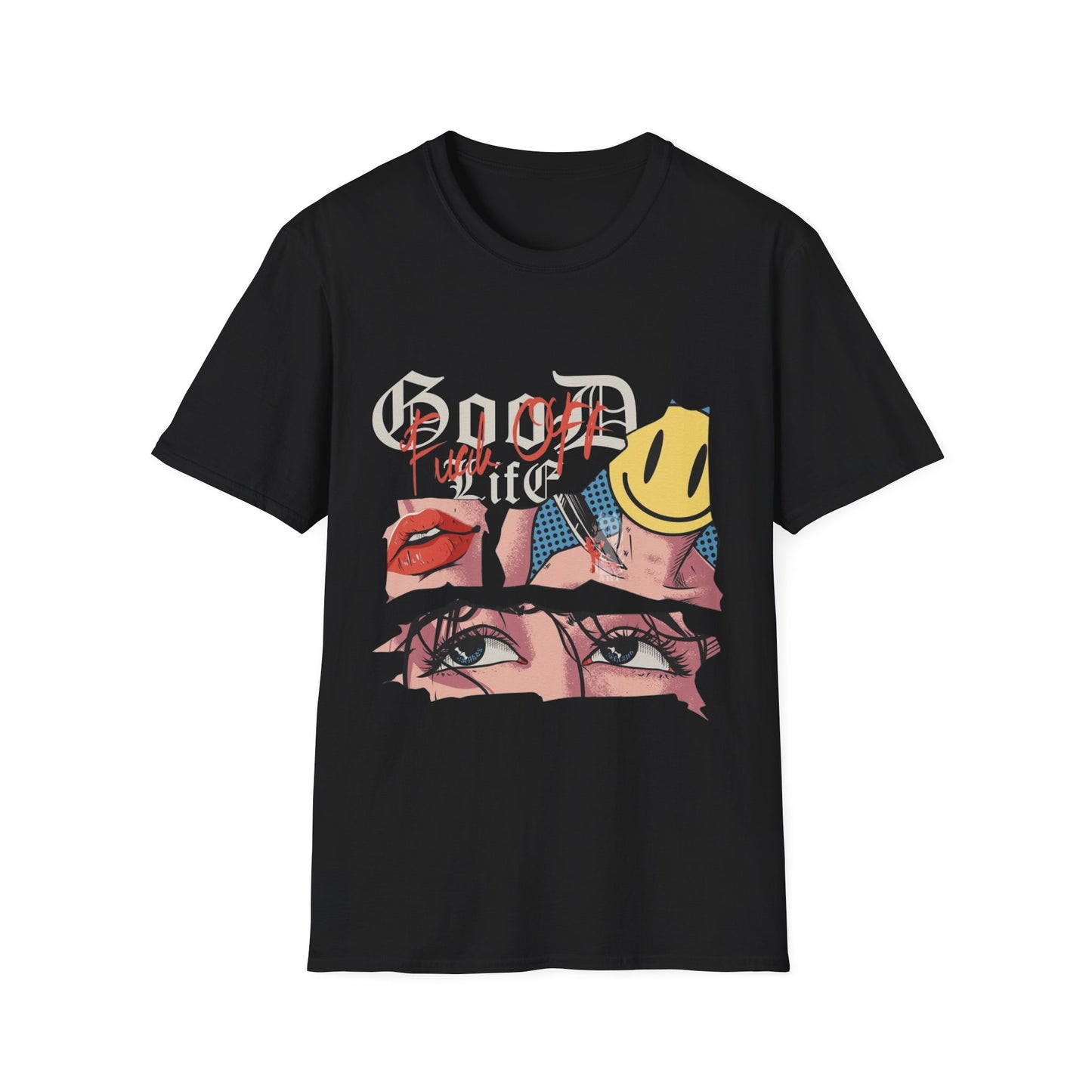 Good Life Glitch T-Shirt – Edgy Anime Streetwear – Retro Pop Art Graphic Tee For Women