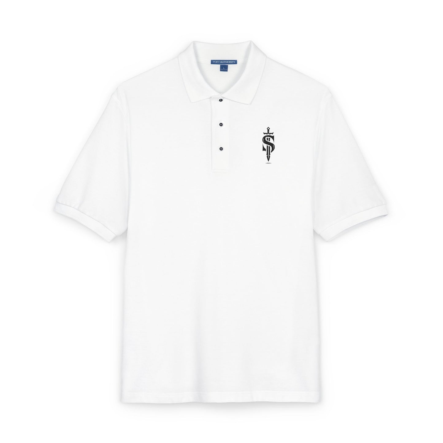 Premium Dagger Monogram Polo Shirt – Urban Streetwear Designer Polo – Men’s Gothic Aesthetic Sportswear