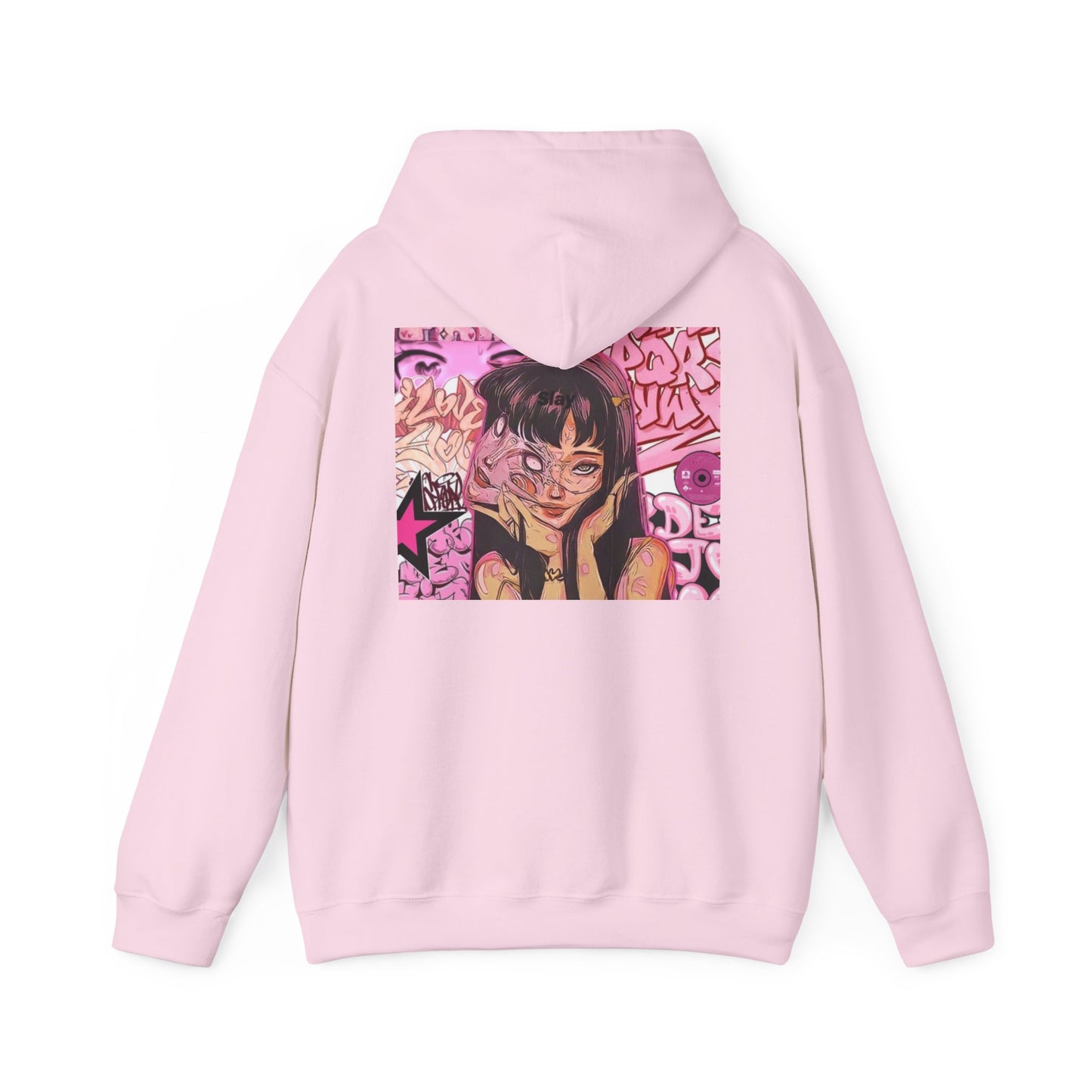 Anime Girl Pink Graffiti Hoodie For Women
