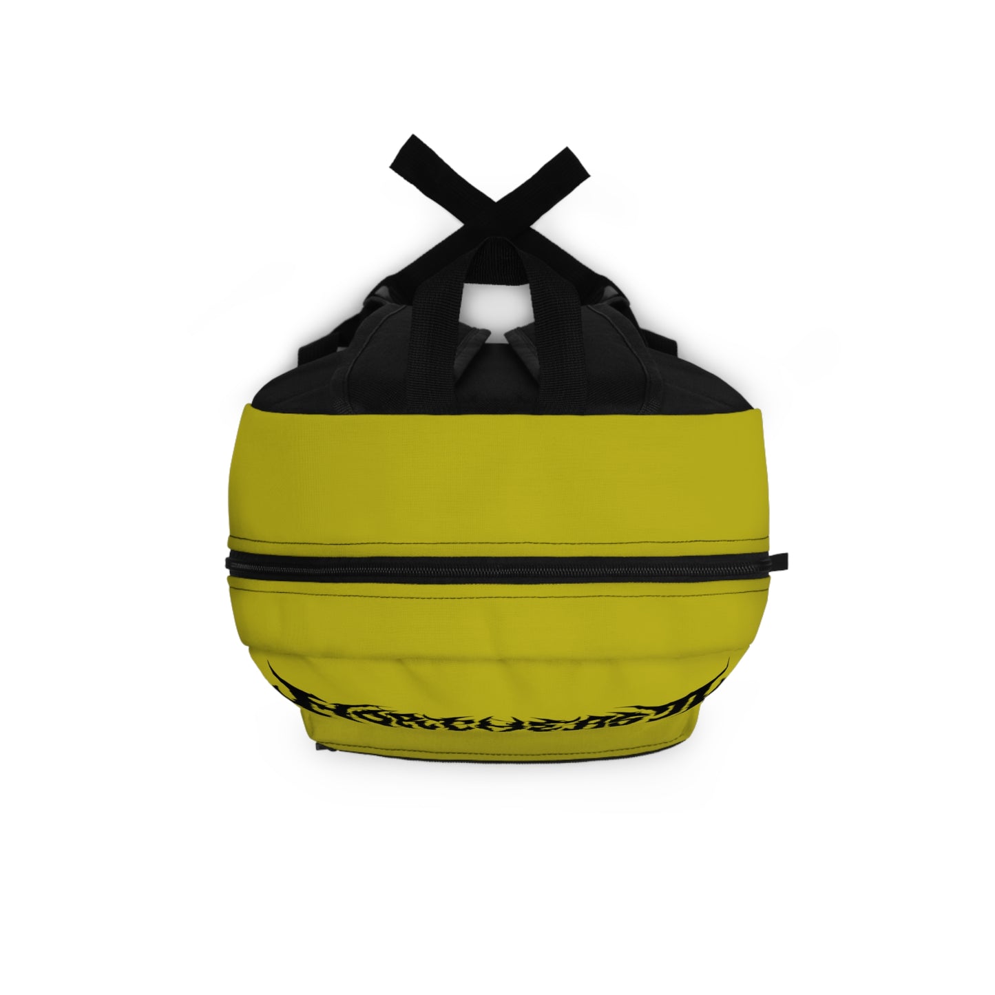 Metal Logo Backpack — Yellow Gothic 'Mortuary' Design